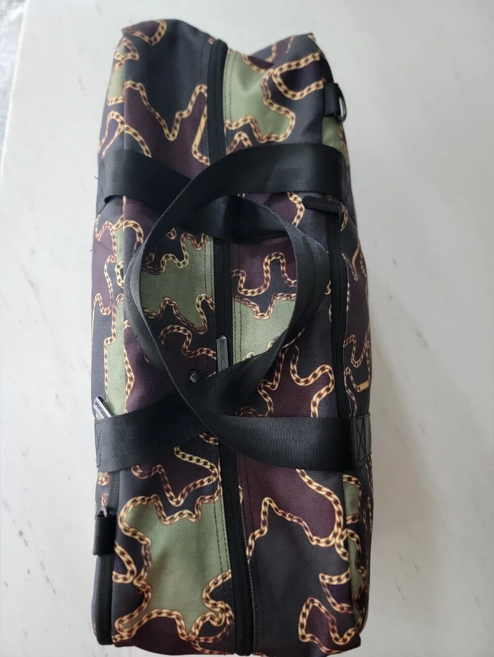 Sprayground Gold Chain Camo Duffle Bag 20